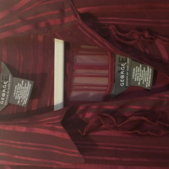 Women's blouse sheer order and tank lining size L button up long sleeve - Picture 2 of 4